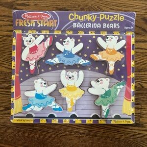 Melissa & Doug Ballerina Bears Fresh Start Chunky Wooden Puzzle (Ages 2+)